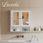 Bathroom Mirror Cabinet Storage Toilet Cupboard Wall Mounted Shelves | White