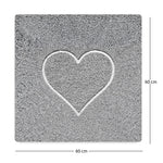 Spaghetti Anti Slip Square Shower/bath Mat - Heart Embossed | 60cm x 60cm | Grey