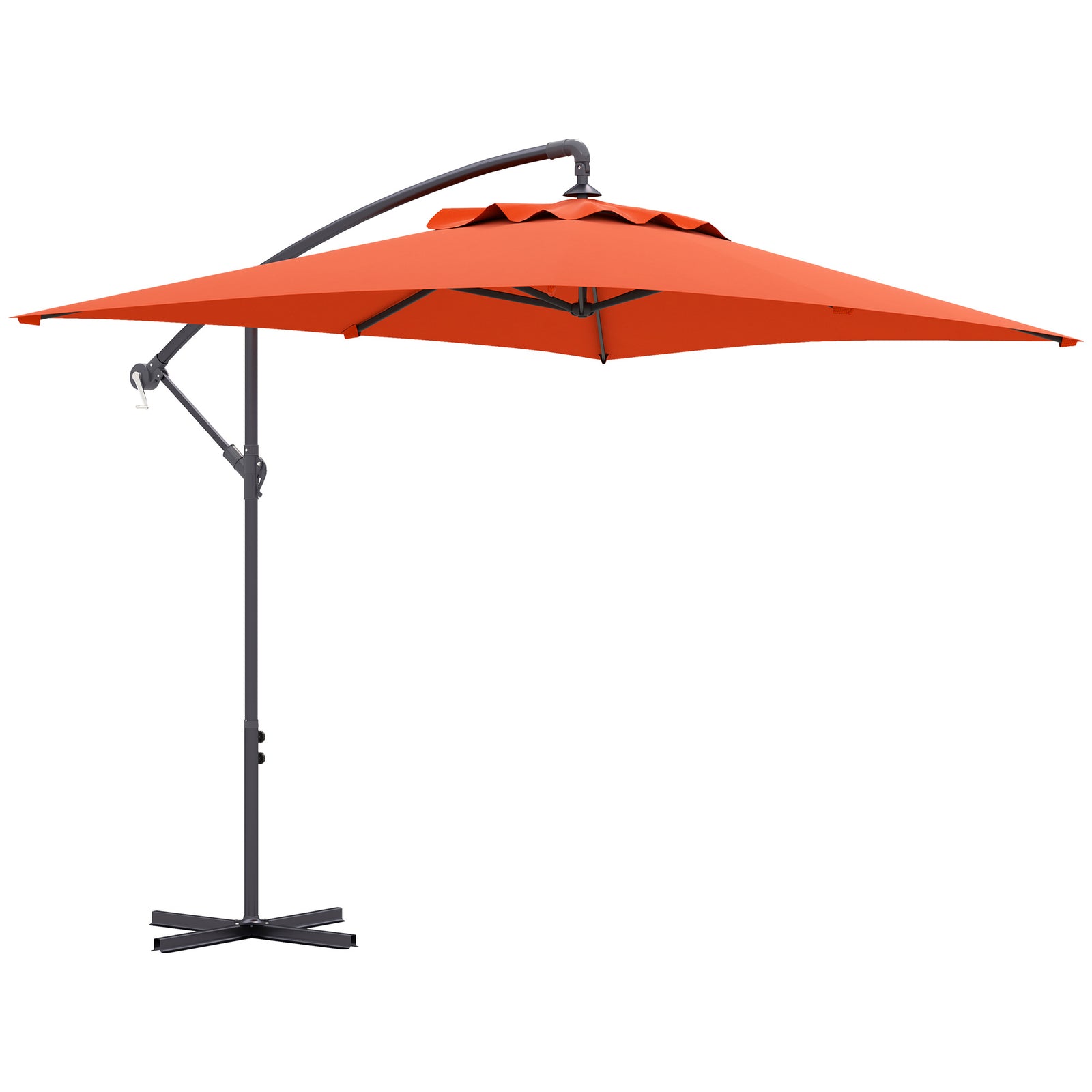 3m Cantilever Banana Parasol W/ Cross Base | Orange