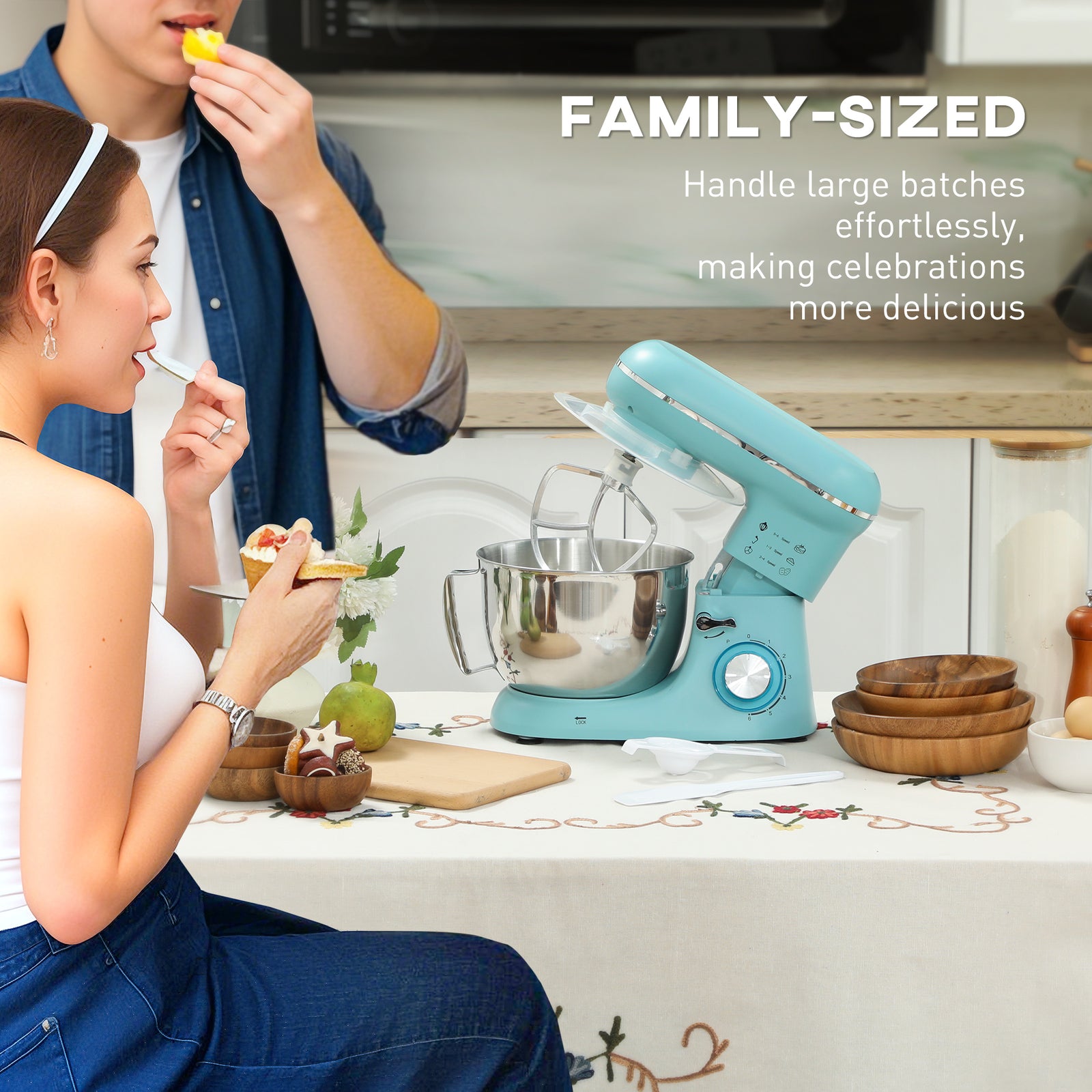 Electric Stand Mixer 4.5l Food Mixer With Dough Hook | Blue
