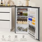 Freestanding Fridge, Silver Tone