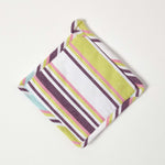 HOMESCAPES Osaka Purple Stripe Cotton Pot Holder
