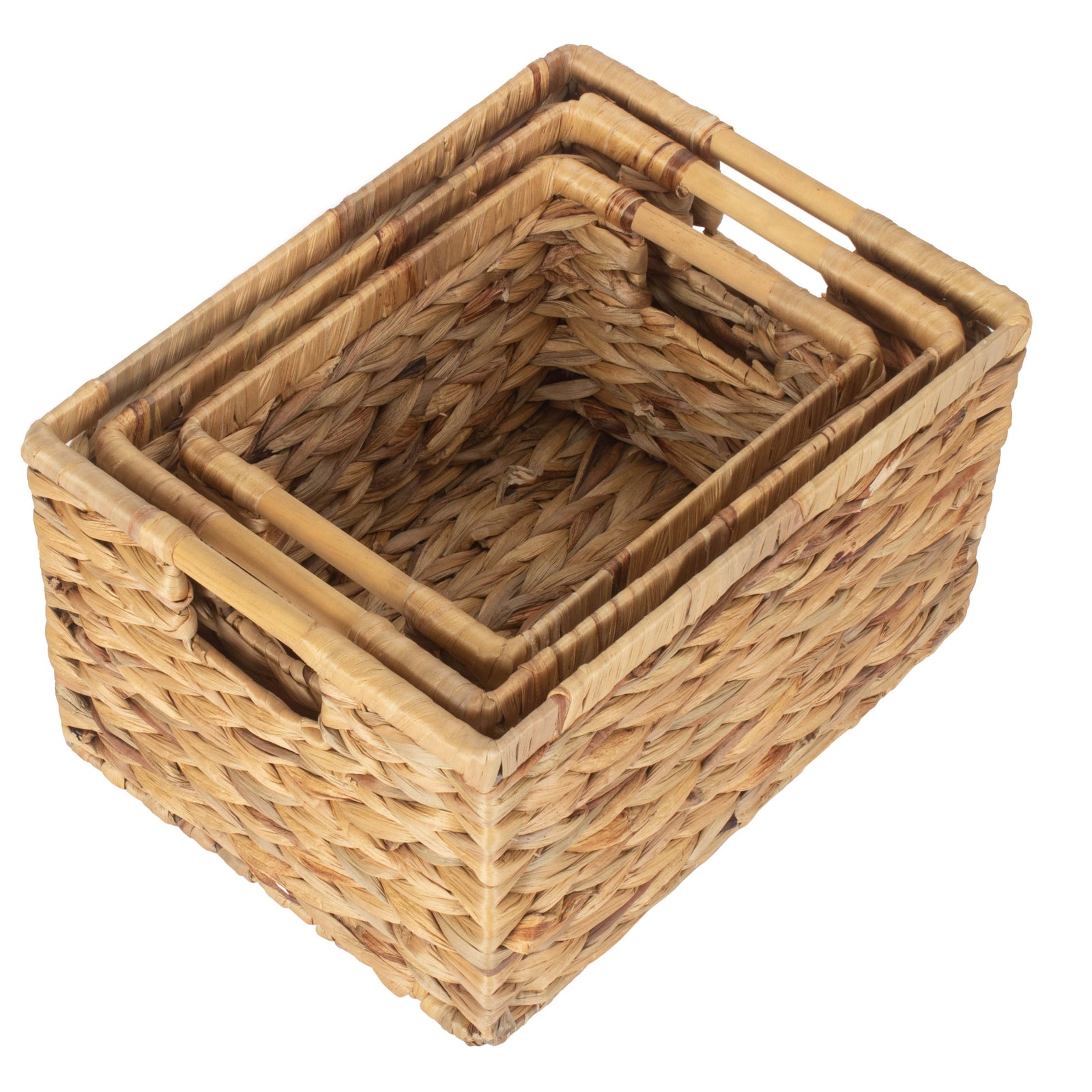 Nordic Water Hyacinth Storage Basket | Set-of-3 | Brown