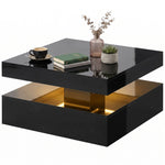 Led Coffee Table With Storage, Modern Centre Table | Black