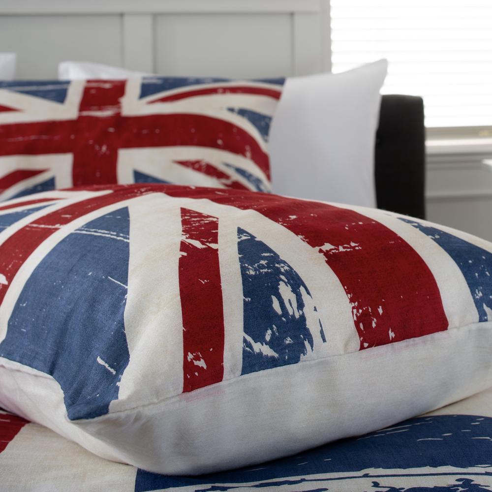 Union Jack 200 Thread Count Cotton Rich Reversible Duvet Cover Set | King | Navy Blue