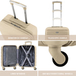 55x40x20cm Lightweight Luggage Hard Shell Cabin Suitcase 60+ Airlines Approved - Carry On Case - 4 Wheels | 55 x 40 x 20cm | Champagne