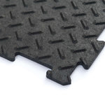 Alpha Tile Interlocking Recycled Rubber Floor Tile 30cm X 30cm | Set of 1 | Black
