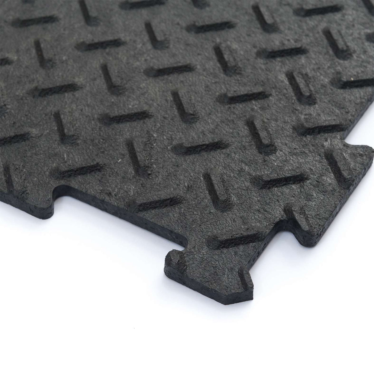 Alpha Tile Interlocking Recycled Rubber Floor Tile 30cm X 30cm | Set of 1 | Black