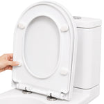 Livivo Soft Close D Shaped Toilet Seat - White With Quick Release Button For Easy Cleaning