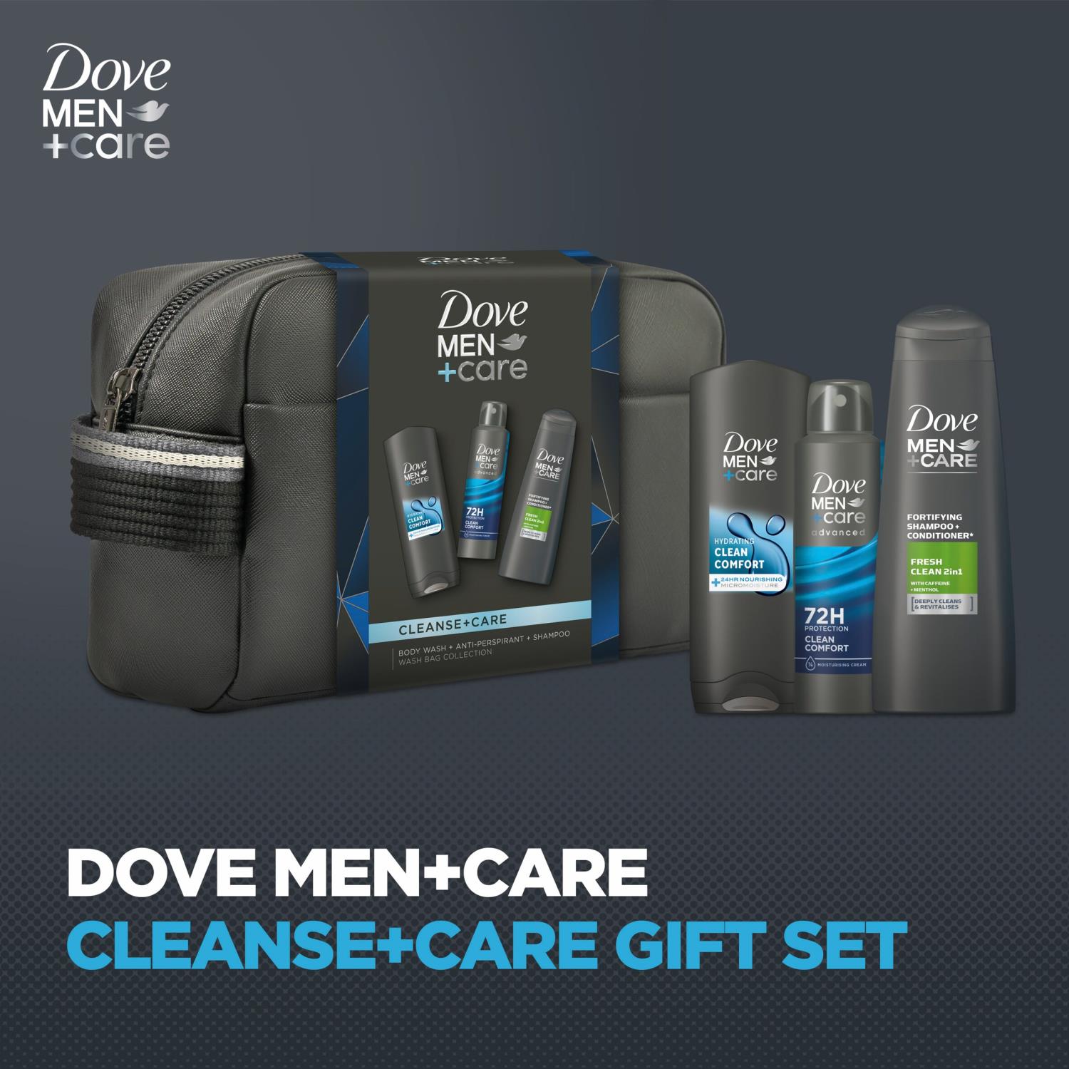 Cleanse And Care Washbag Collection Gift Set For Him, 3 Piece | Set of 3
