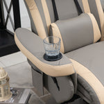 Manual Recliner Armchair Pu Sofa Chair With Footrest | One Size | Gray