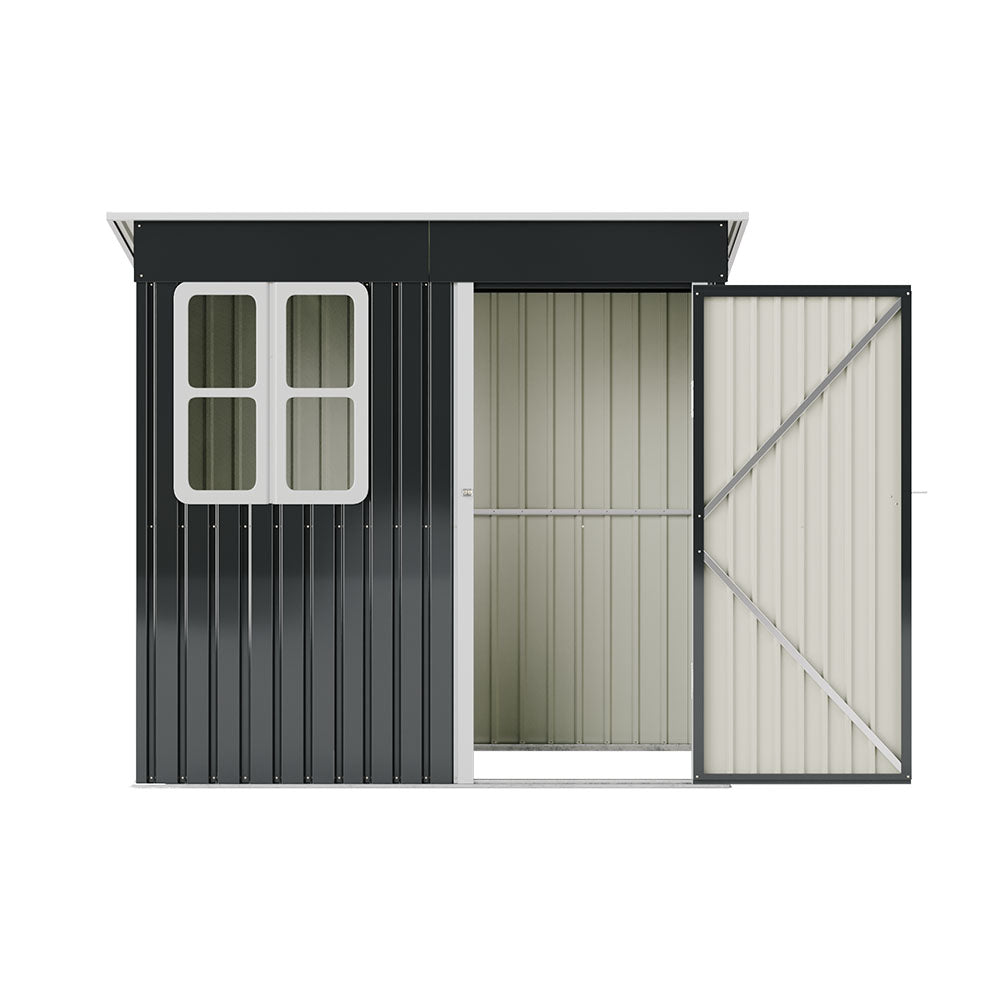7.3x4ft Heavy Duty Outdoor Metal Garden Shed Lockable Weatherproof Storage Shed For Patio Or Backyard