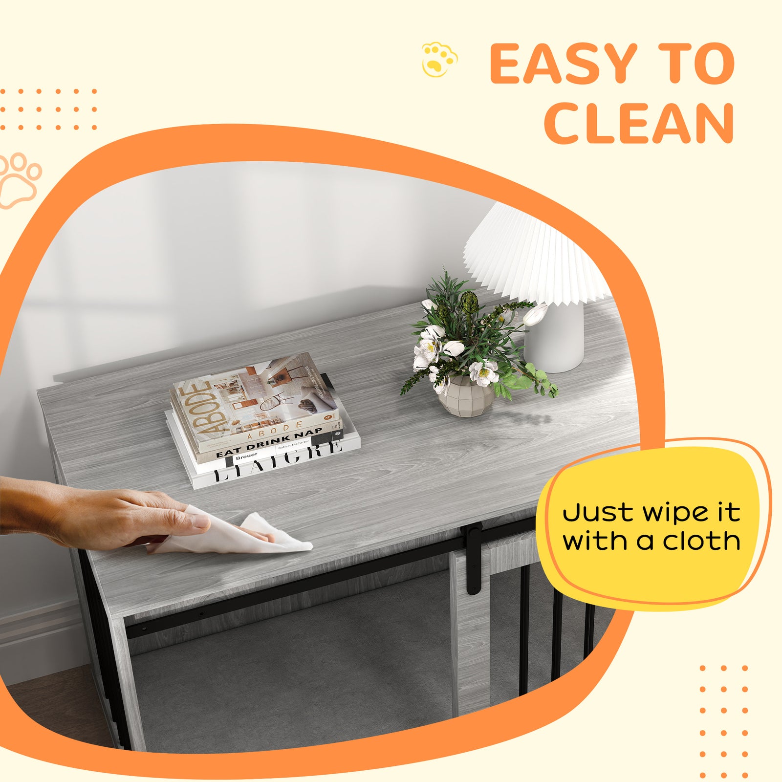 Dog Crate W/ Removable Cushion - Large, Grey | Gray