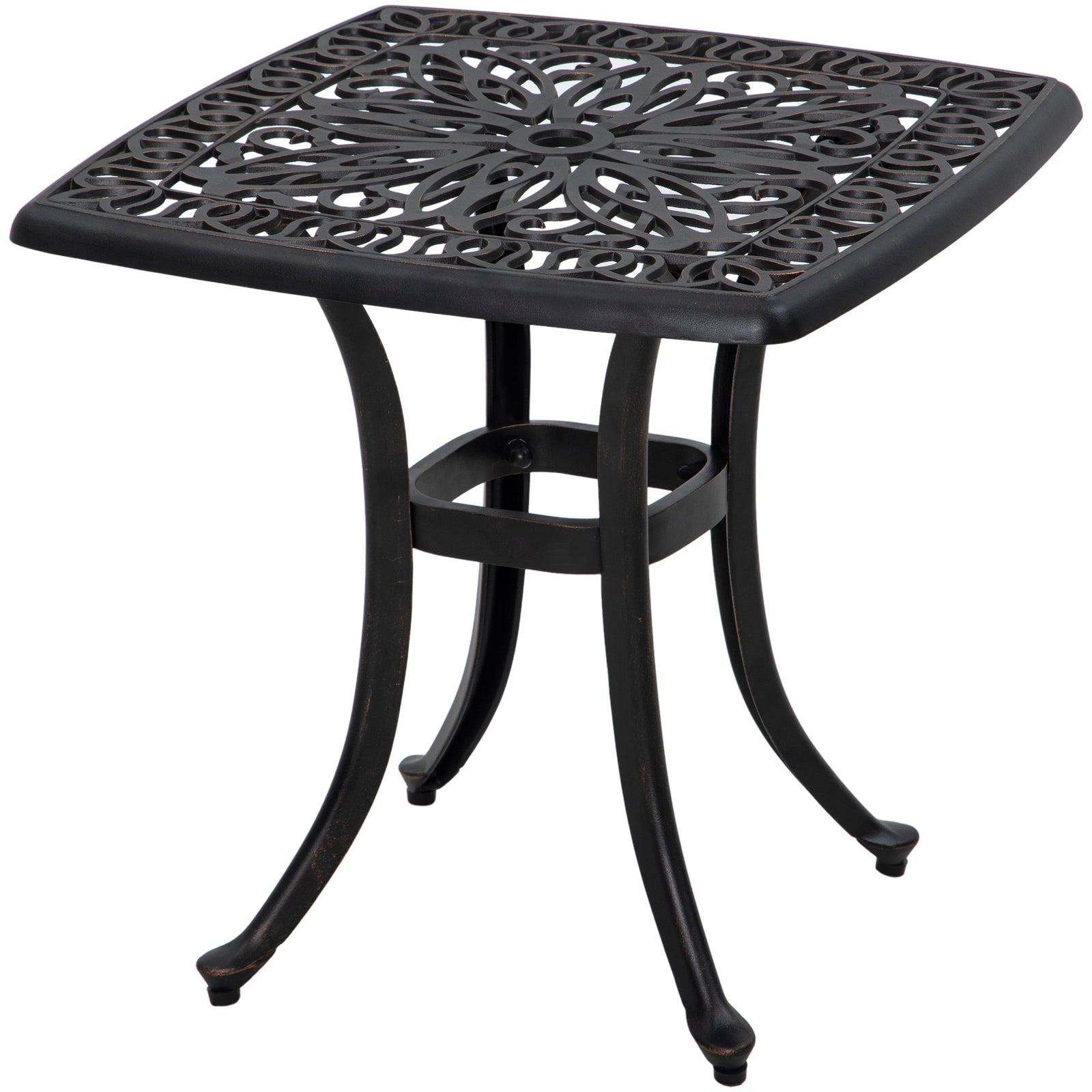 Cast Aluminium Bistro Table W/ Umbrella Hole | Bronze