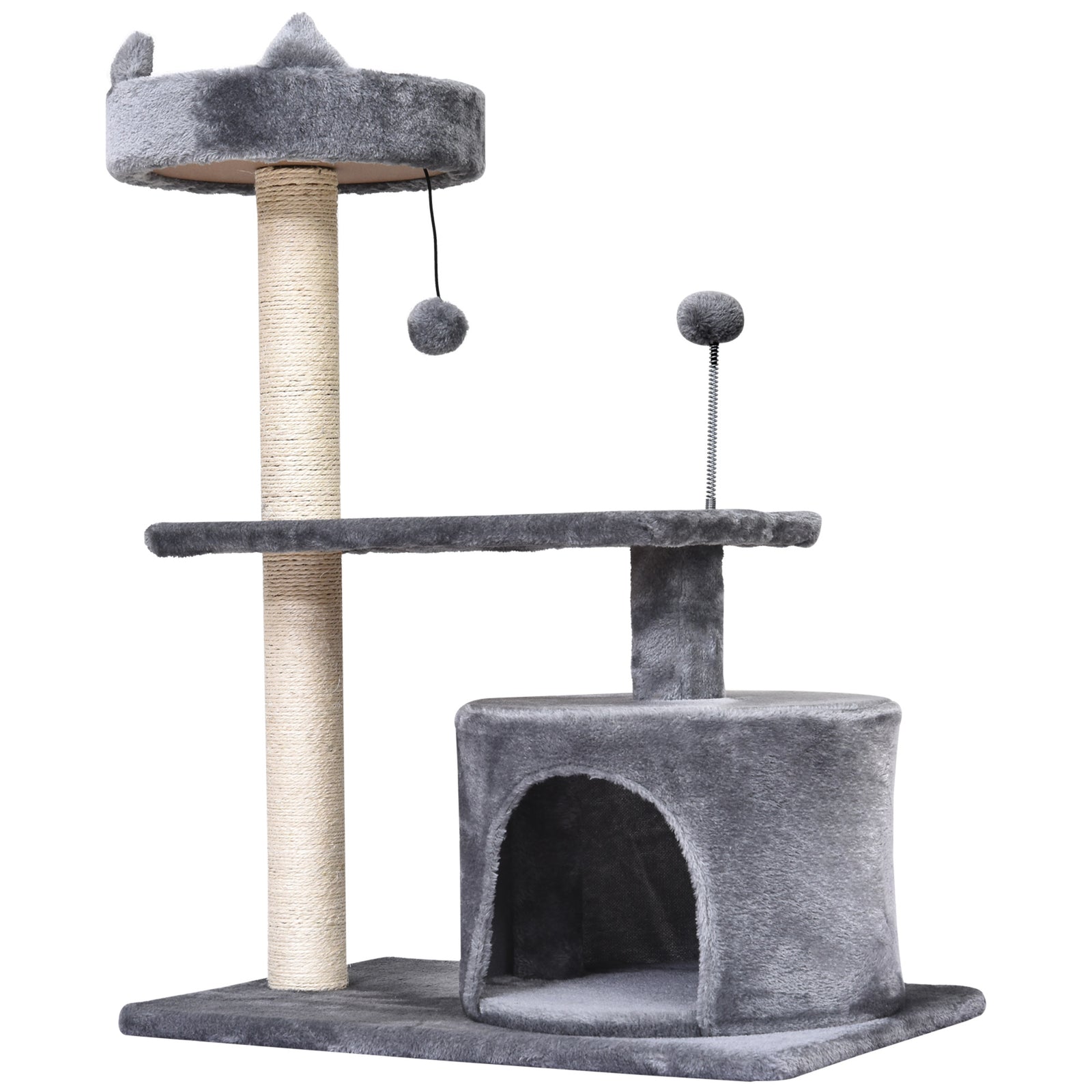 81cm Cat Tree Kitten Large Cats Tower Activity Centre Scratch Post | Gray