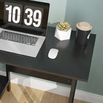 Compact Computer Desk With Storage Shelves For Home Office | Black