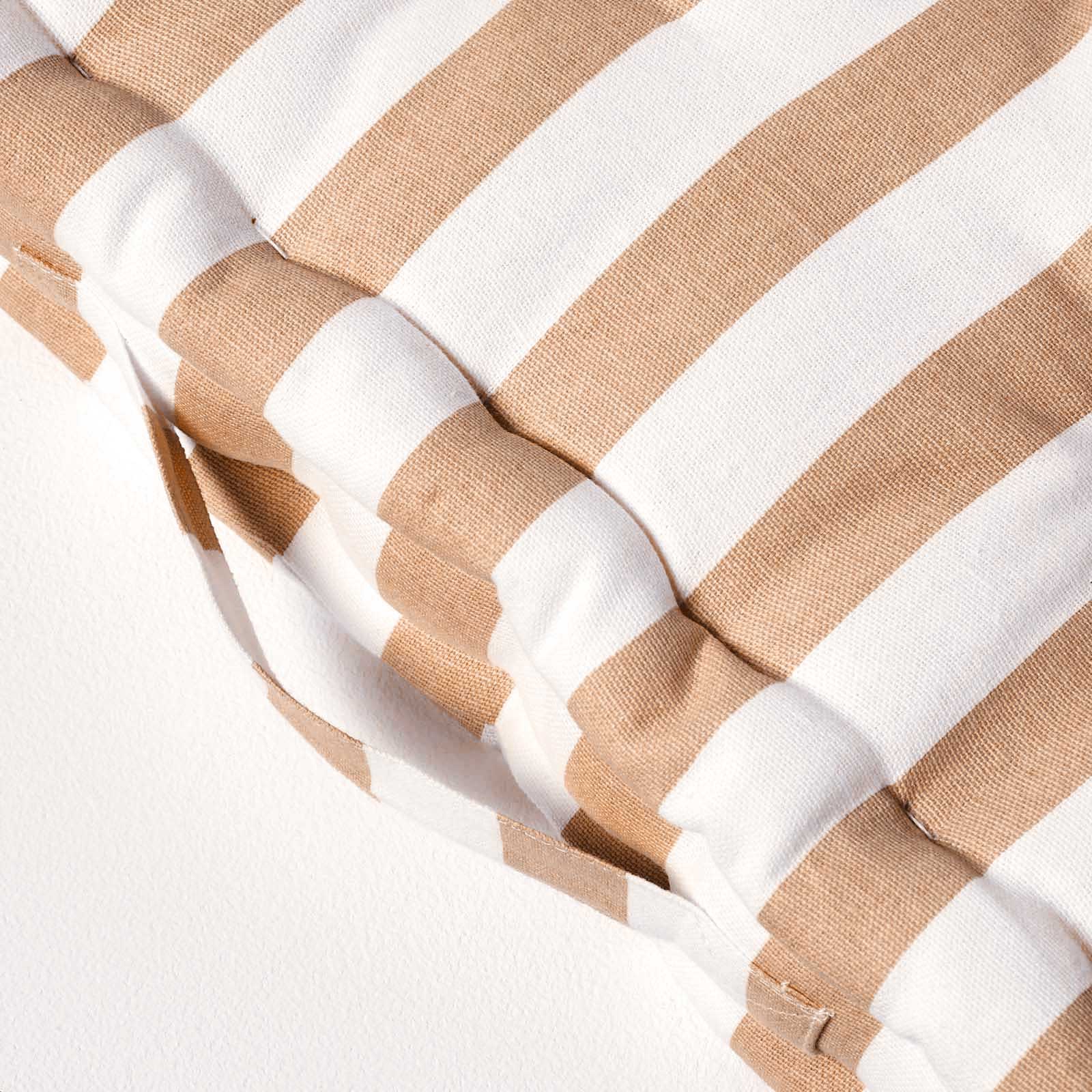 Cotton Thick Striped Floor Cushion | 40cm x 40cm | Beige
