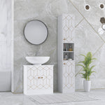 HOMCOM Slim Bathroom Cabinet, Bathroom Storage Cabinet With Doors, White