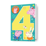 Peppa Pig Age 4 Birthday Card Official Product
