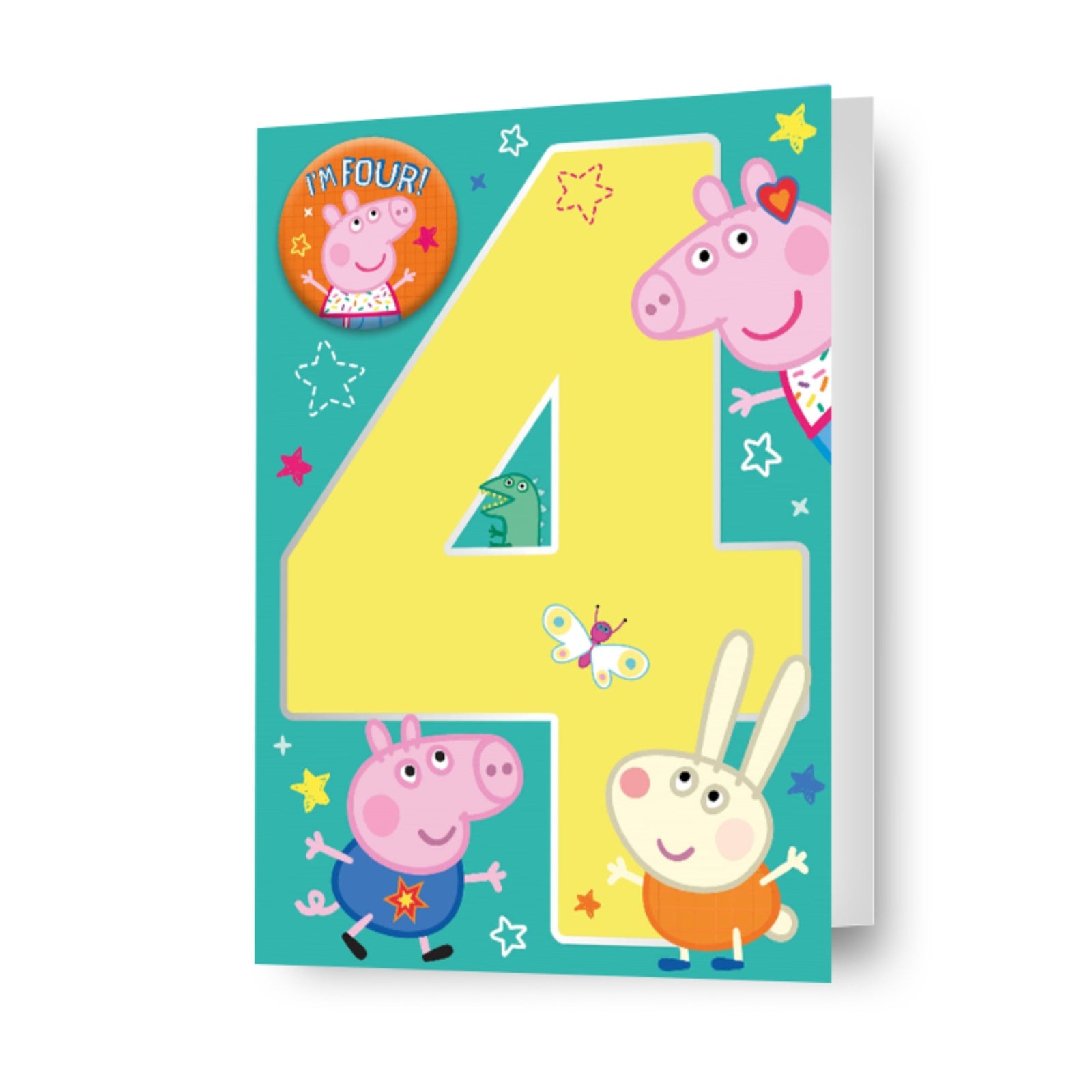 Peppa Pig Age 4 Birthday Card Official Product