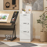 3 Drawer File Cabinet With Lock And Adjustable Hanging Bars | White