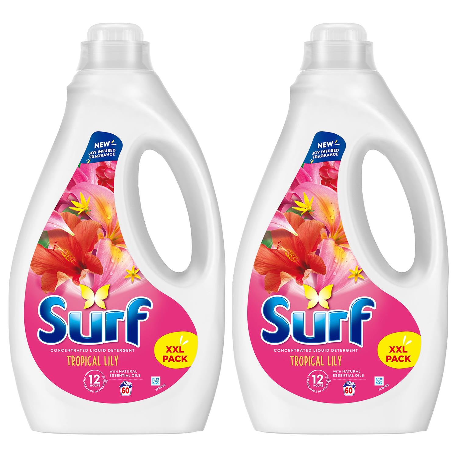 Laundry Washing Liquid Detergent Tropical Lily 3.24 L, 120 Washes, 2pk
