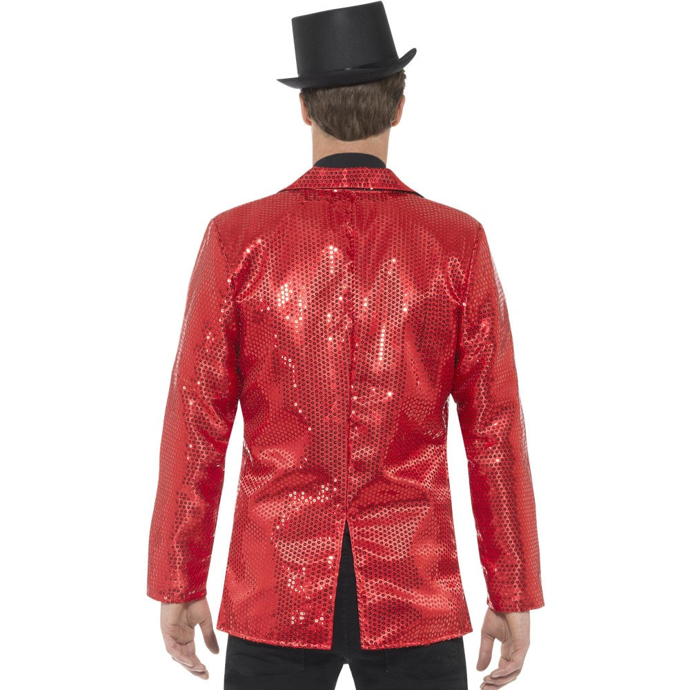 Sequin Jacket, Mens | Medium | Red