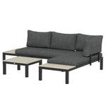 3pcs Garden Sectional Sofa Side Table Furniture Set
