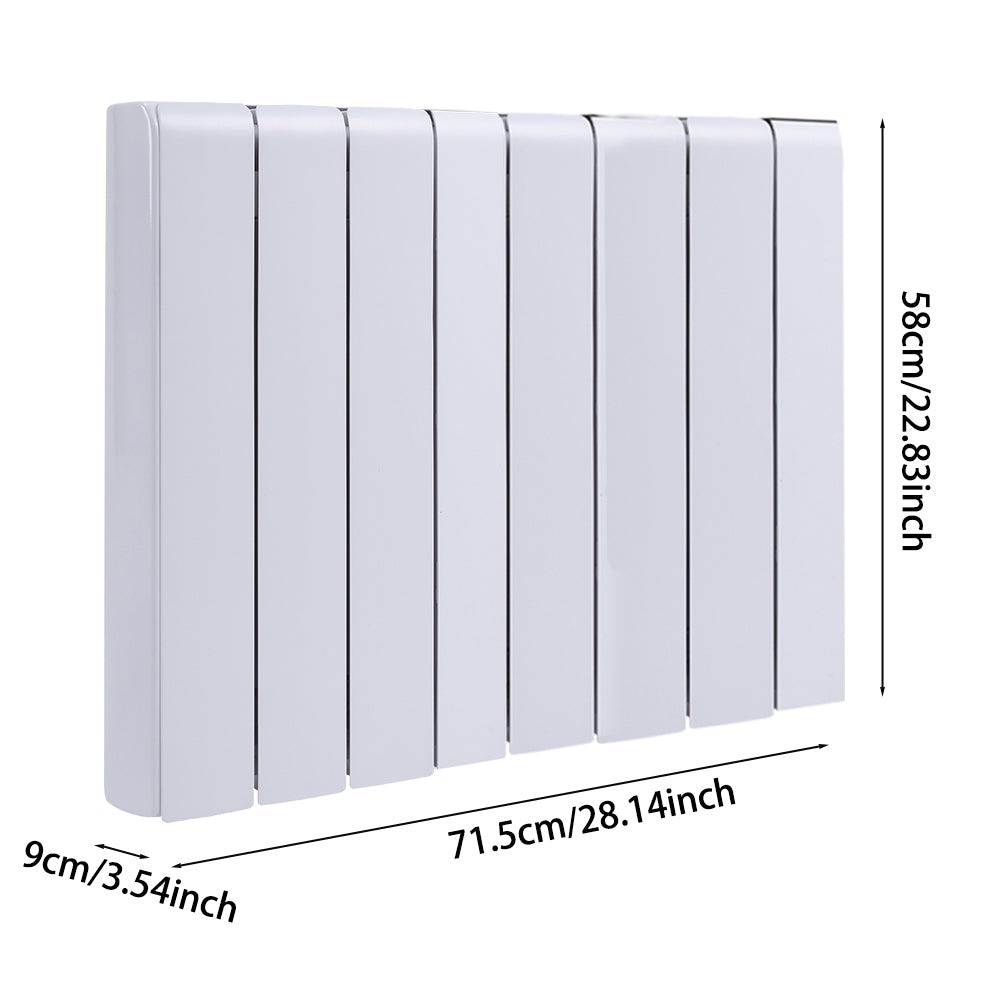 2000w White Electric Ceramic Panel Radiator With Lcd Touch Screen, Wifi Smart Control, 7-day/24-hour Timer & Overheat Protection