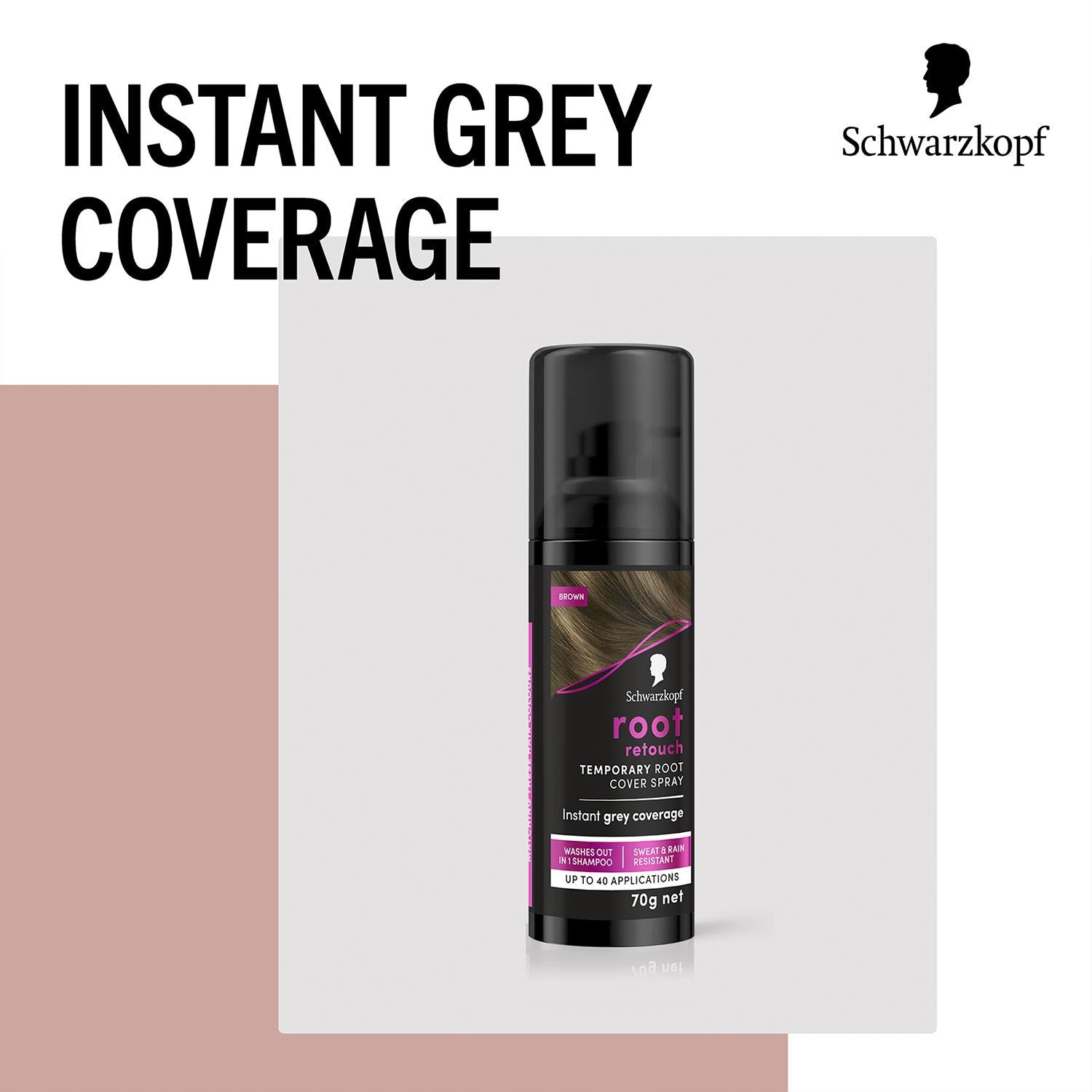 Root Retouch Temporary Root Cover Spray Brown 70g 3 Pack