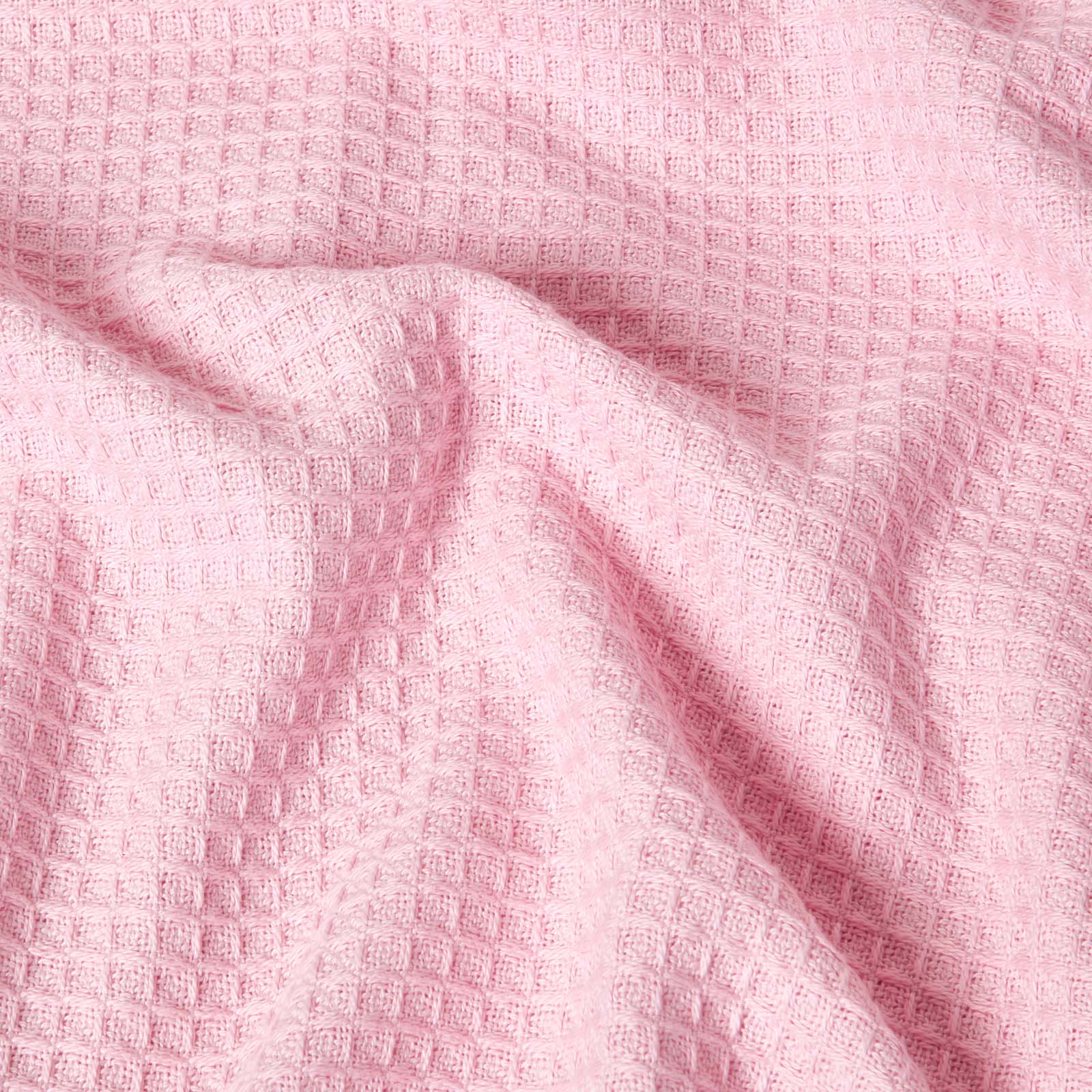 Organic Cotton Waffle Blanket/ Throw | 280cm x 230cm | Pink