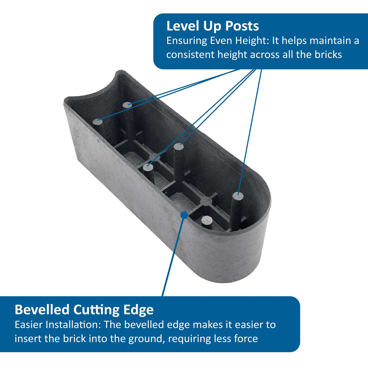Stomp Edge Rubber Lawn Edging | Set of 8 | Graphite Black