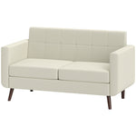 Modern Loveseat Upholstered Fabric Sofa, Cream