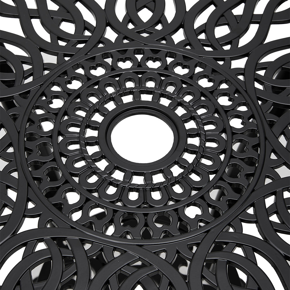 Cast Aluminium Round Patio Dining Table For Outdoor Garden - 60cm Dia X 62 Cm H