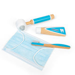 Kids Dentist Set - 12 Wooden Play Pieces & Carry Bag