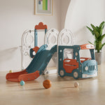 3-in-1 Toddler Slide, Swing, And Climber Playset With Toy Storage Indoor Playground Set For Kids Ages 1-4 | Blue
