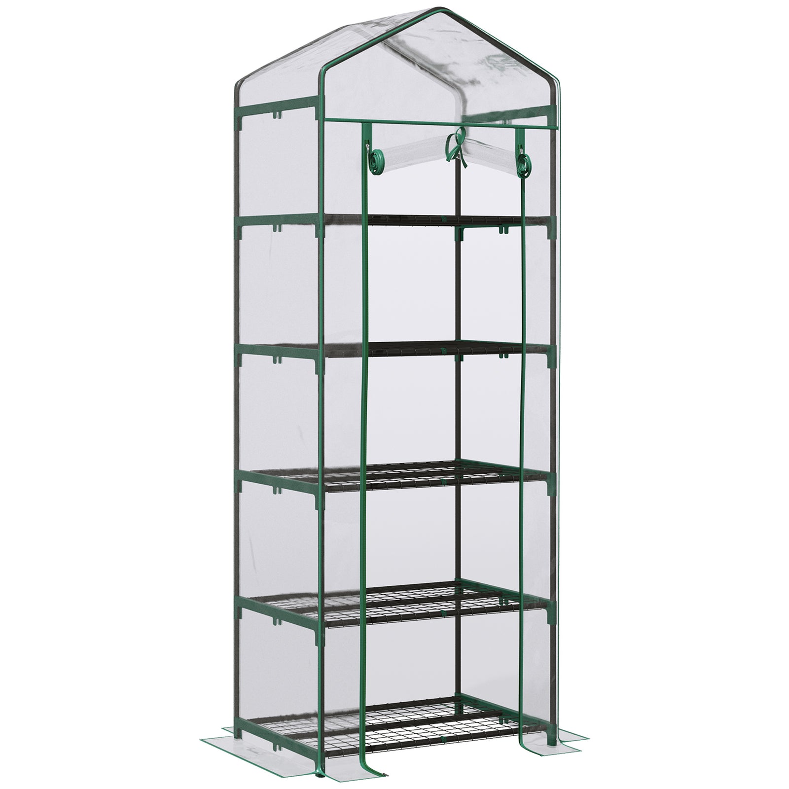 5-tier Mini Greenhouse W/ Pvc Cover 69x49x193cm