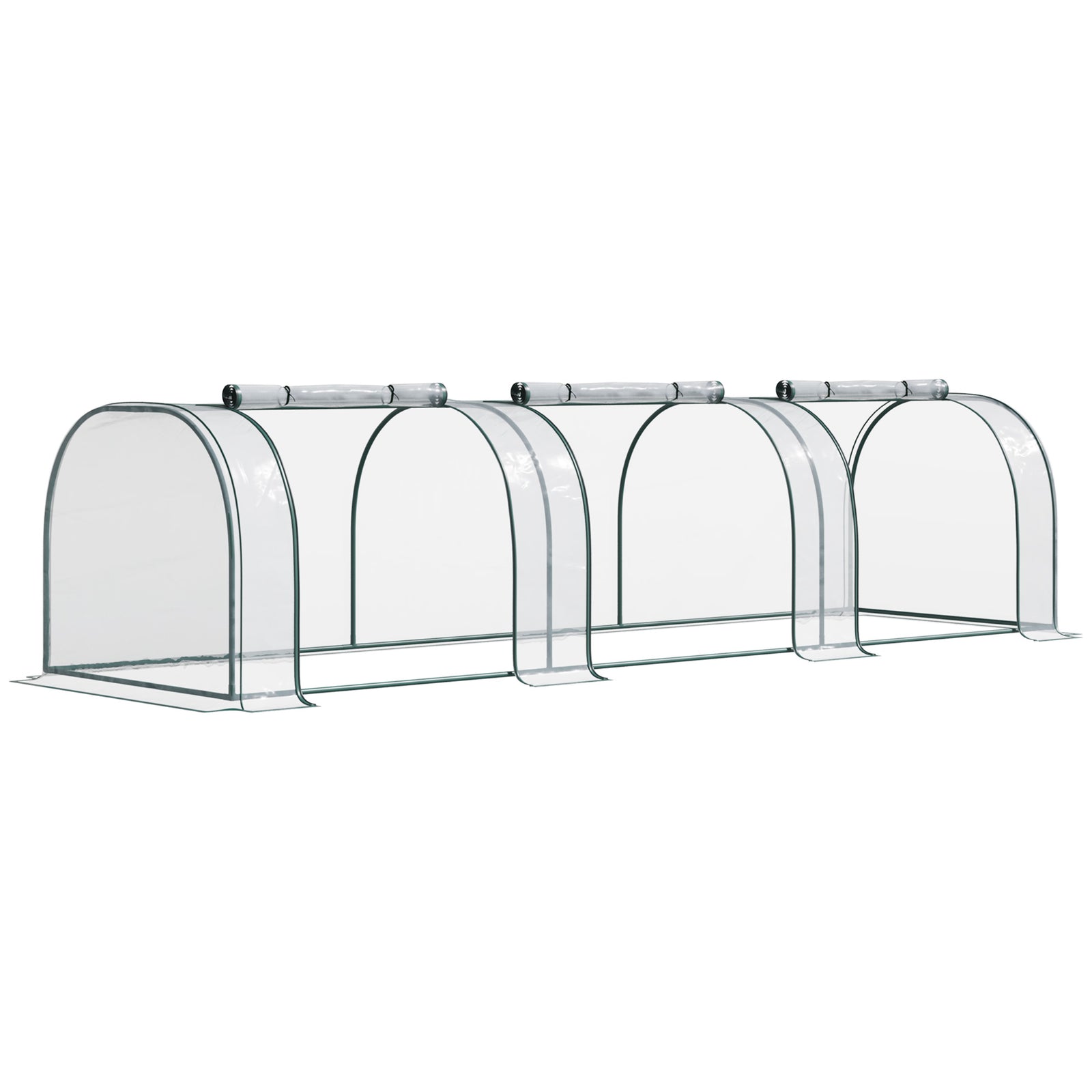 Green Tunnel Greenhouse With Zipped Doors