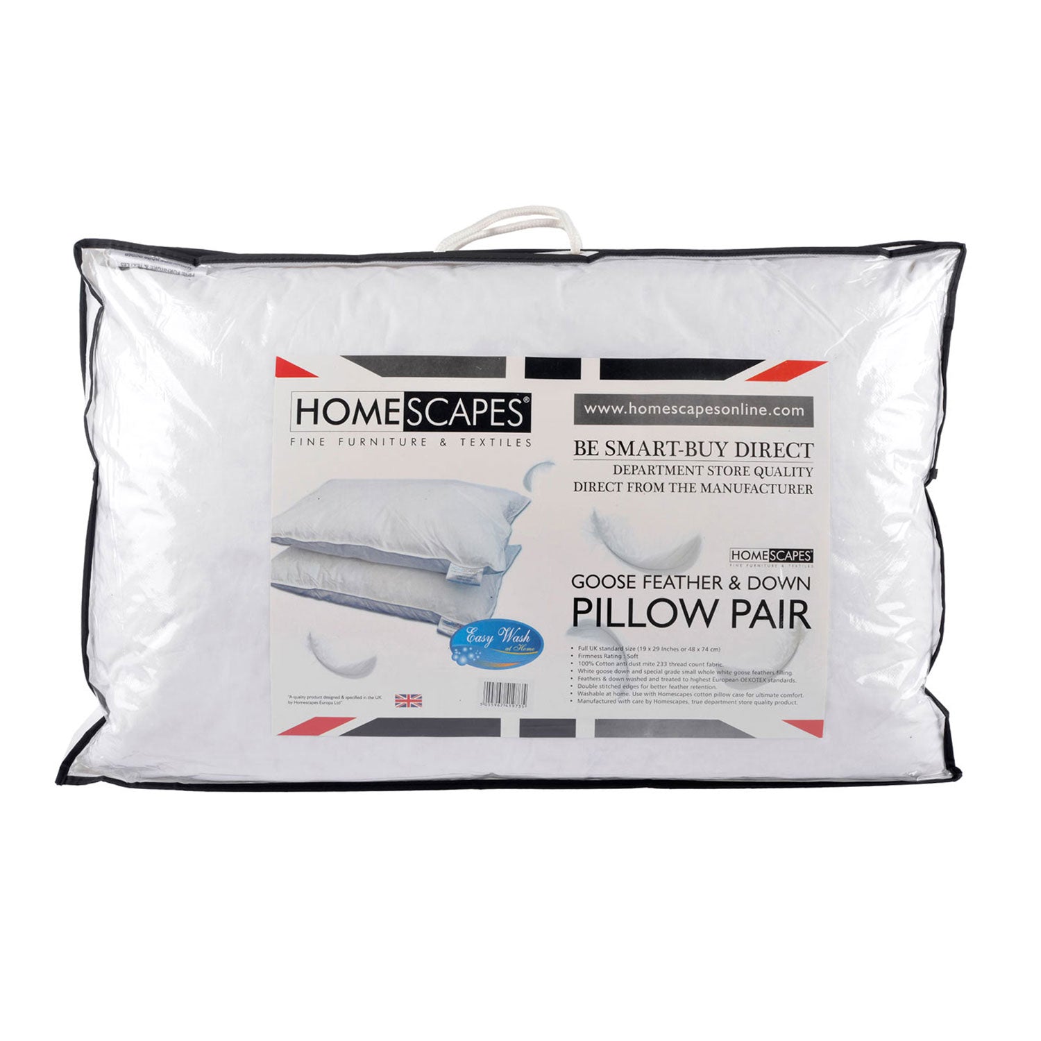 Goose Feather And Down Pillow Pair