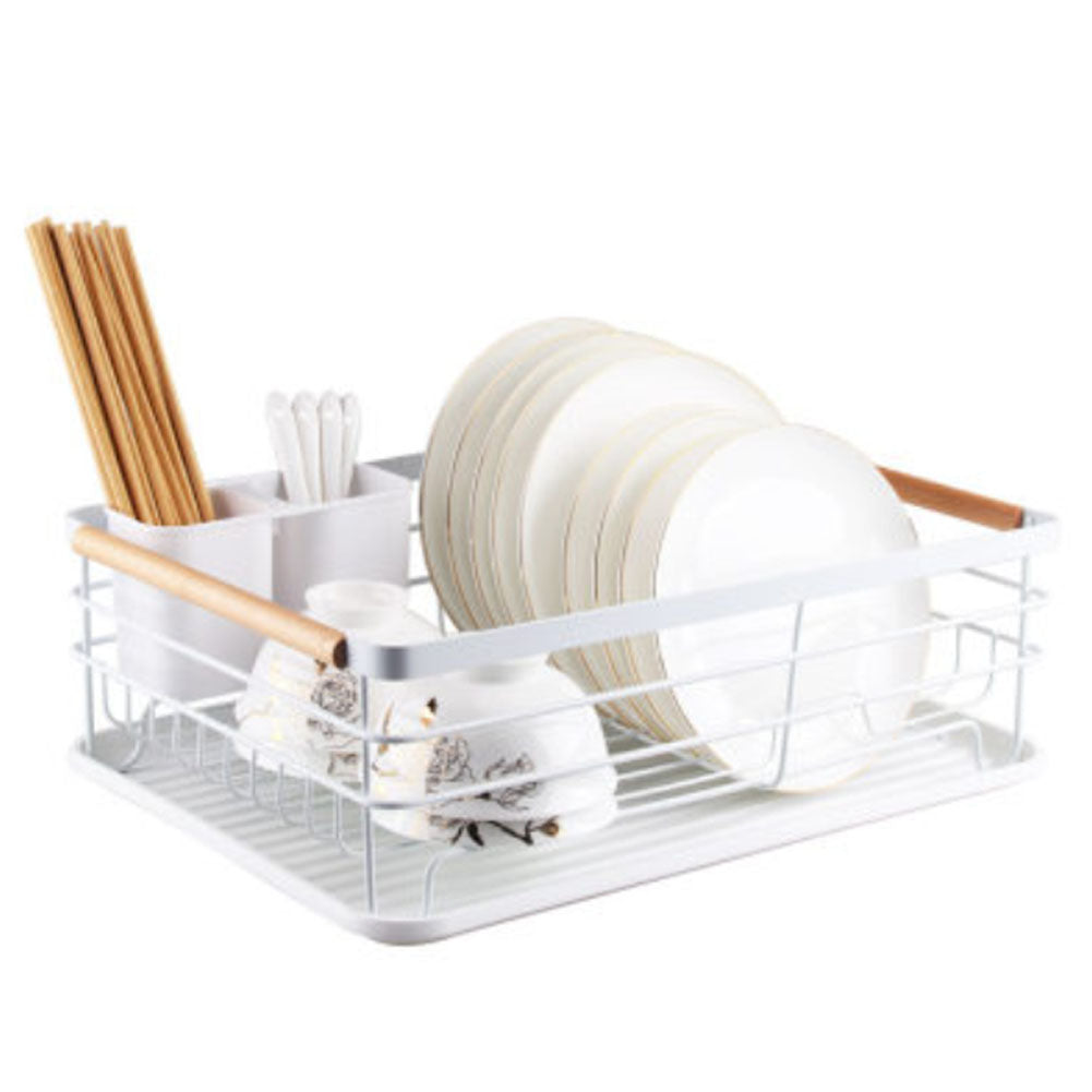 Kitchen Dish Drying Rack Iron Iron Dish Drainer | White
