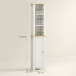 kleankin Slim Bathroom Storage Unit With Open Compartment, White