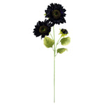 Artificial 100cm Purple Artificial Sunflower Arrangement Glass Vase