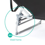 Folding Sun Lounger - Black