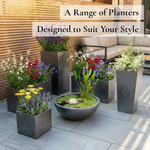 Zinc Galvanised Trough Planter | 100cm x 40cm x 40cm | Silver Black