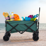 Outdoor Pull Along Folding Garden Trolley For Beach Camping | Green