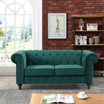 Pelham 158cm Wide Velvet Fabric 2 Seat Chesterfield Sofa | 2 | Green
