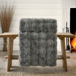 Vancouver Textured Tip Dye Faux Fur Throw | 130cm x 170cm | Gray