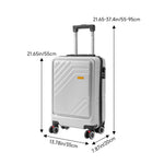 20"suitcase With Combination Lock | White