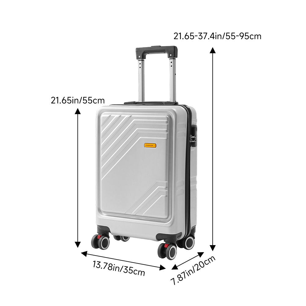 20"suitcase With Combination Lock | White