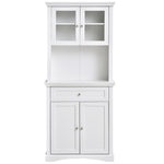 Tall Kitchen Cupboard With Glass Doors, Shelves